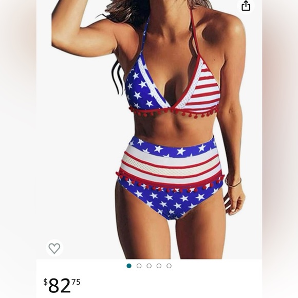🍎Sexy Retro American Flag 2 pc Swimwear NWT - Picture 1 of 7